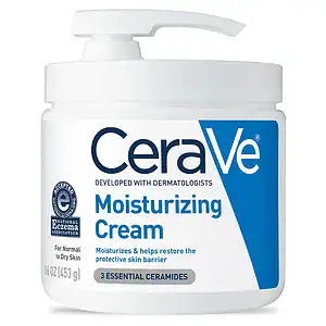Jar of cerave moisturizing cream with pump, 453g.