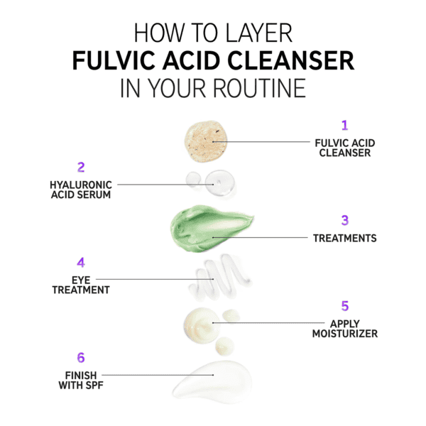 How to layer fulvic acid cleanser in your routine.