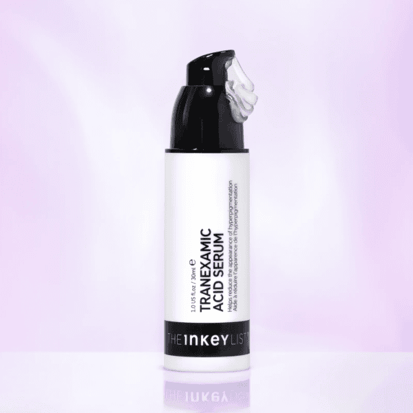 A bottle of the inkey list tranexamic acid serum.