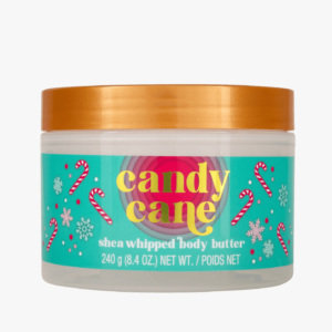 A tub of tree hut candy cane whipped shea body butter.