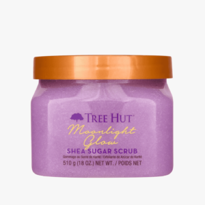 A tub of tree hut moonlight glow shea sugar scrub.