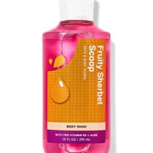 Bottle of bath and body works fruity sherbert scoop scented body wash, 295ml.