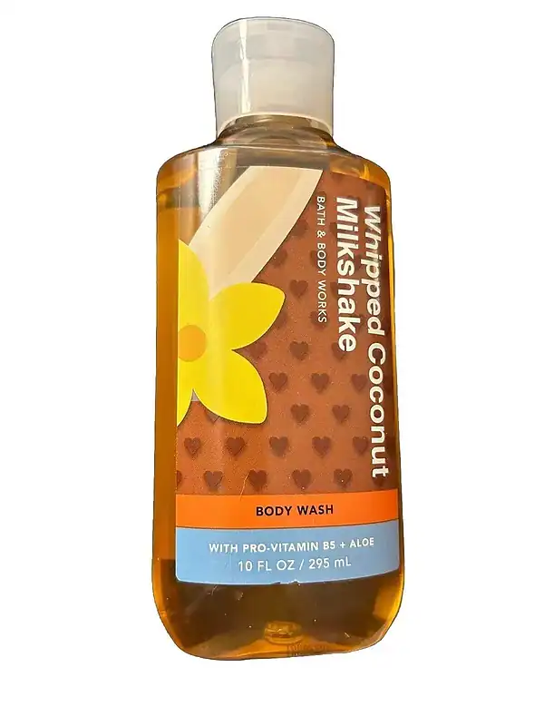 Bottle of bath and body works whipped coconut milkshake scented body wash, 295ml.