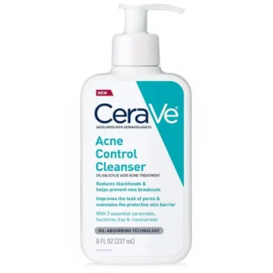 Bottle of cerave acne control cleanser, 237ml.