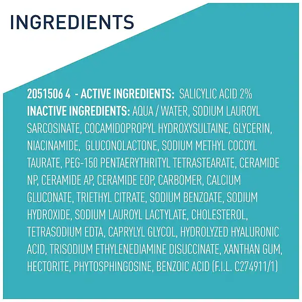 Cerave acne control cleanser ingredients.