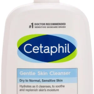 Bottle of cetaphil gentle skin cleanser with pump, 591ml.