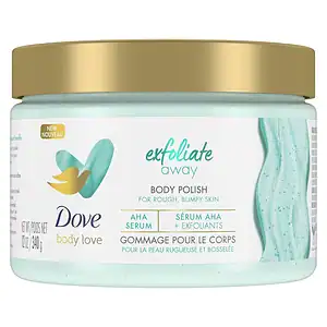Jar of dove exfoliating body polish, 340g.