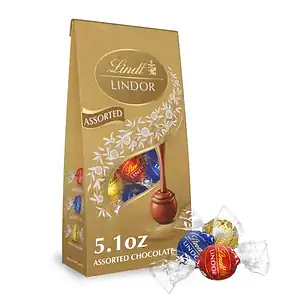 Bag of lindt lindor assorted chocolate truffles 168g
