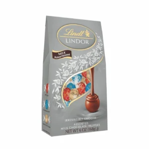 Bag of lindt lindor assorted milk chocolate truffles, 168g.