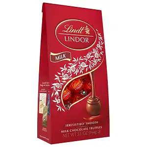 Bag of lindt lindor milk chocolate truffles, 168g.