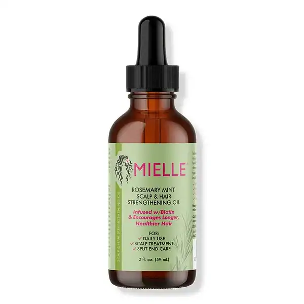 Bottle of mielle scalp hair strengthening oil rosemary mind, 59ml.