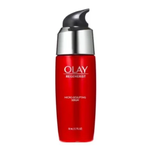 Bottle of olay regenerist serum ultra light weight, 50ml.