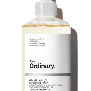 Bottle of the ordinary glycolic acid 7 percent exfoliating toner, 240ml.